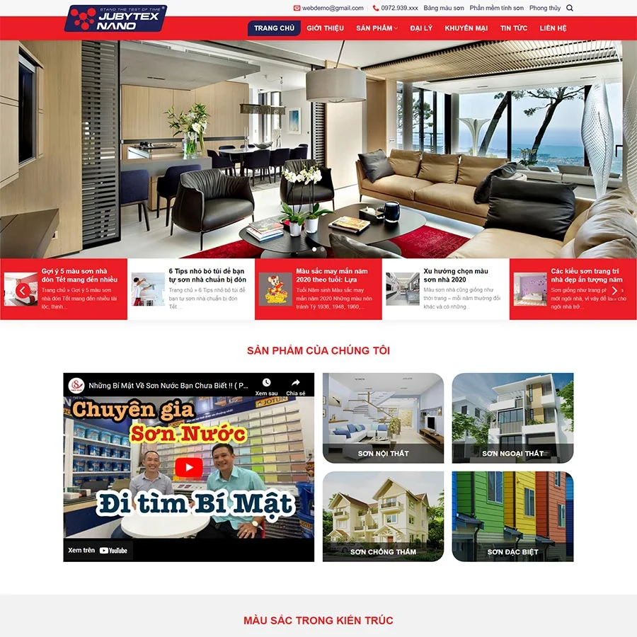 Thiết kế website cung cấp sơn nước