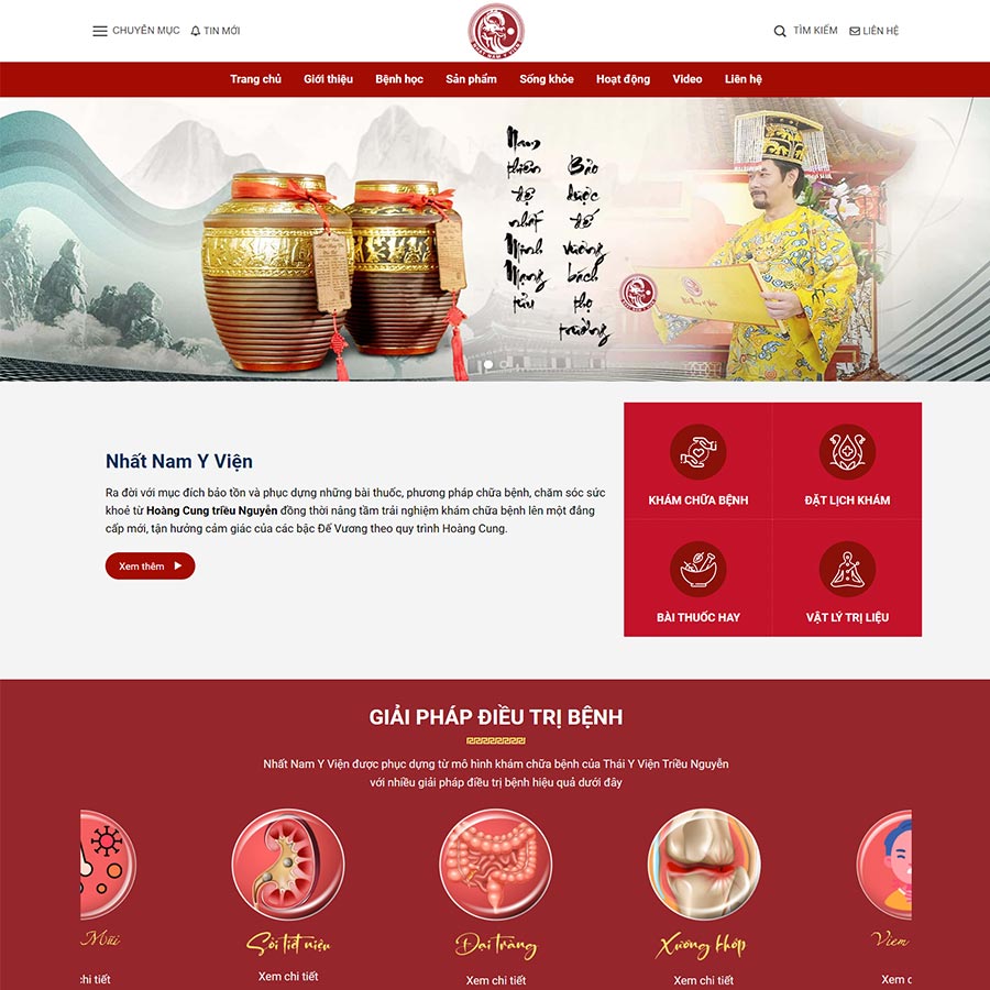 Thiết kế website phòng khám y học cổ truyền